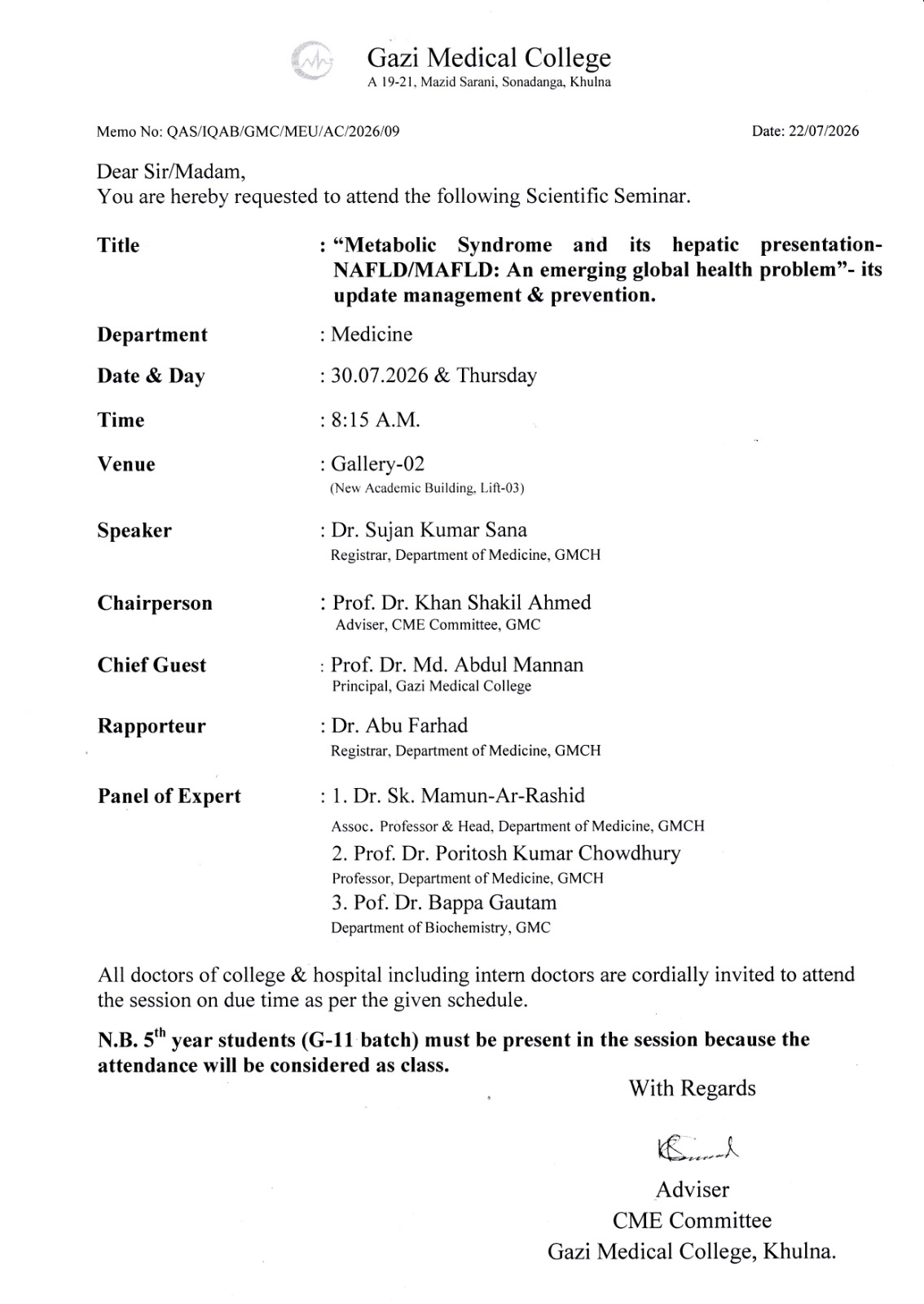 Scientific Seminar